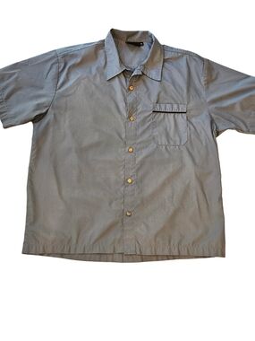 Steady Clothing Men's XL Blue Rockabilly Gas Station Shirt Vintage Oil Buttons